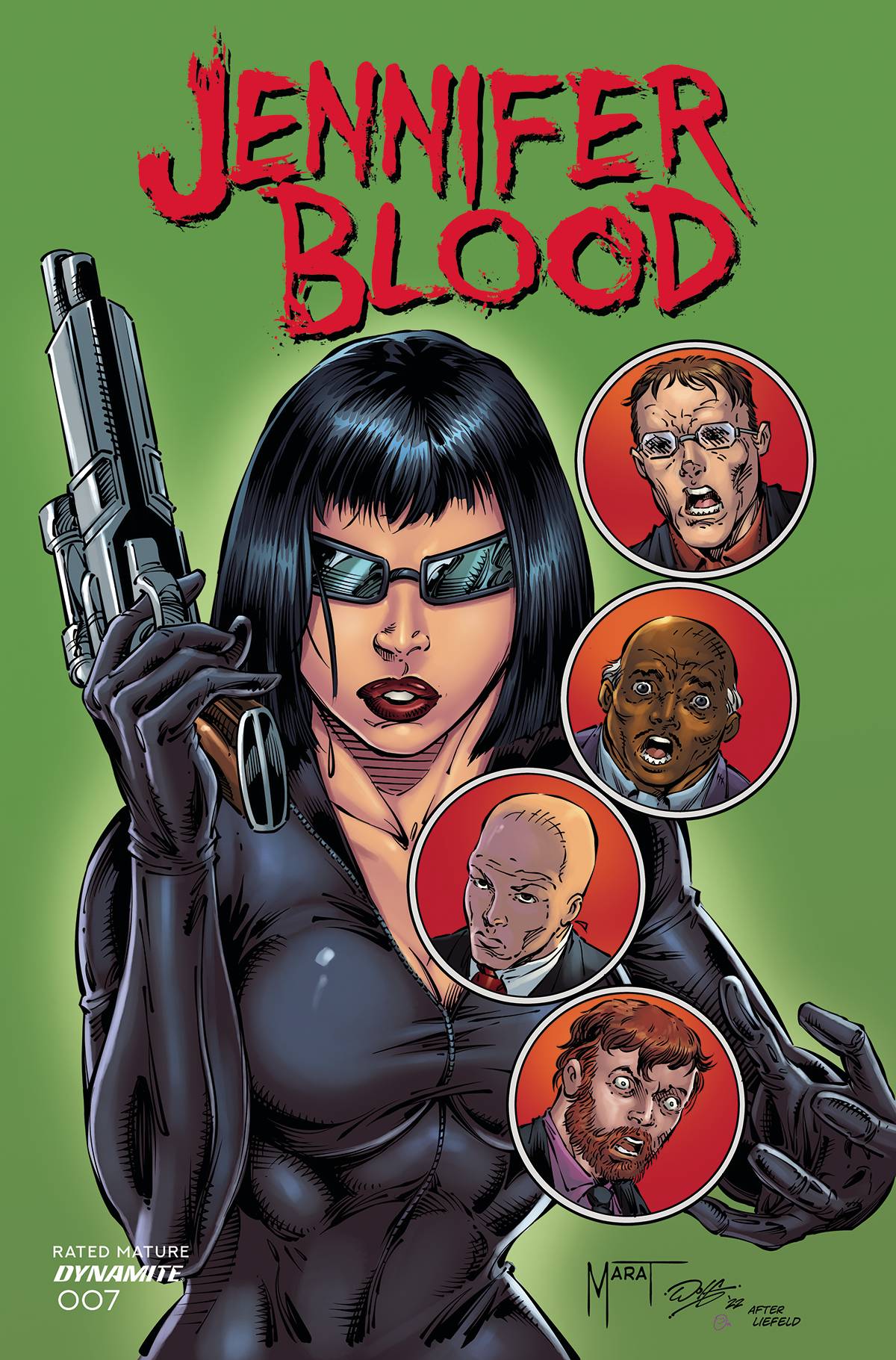 Jennifer Blood #7 L Marat Mychaels Rob Liefeld Homage FOC Bonus Variant (Mr) (04/20/2022) Dynamite - Golden Apple Comics