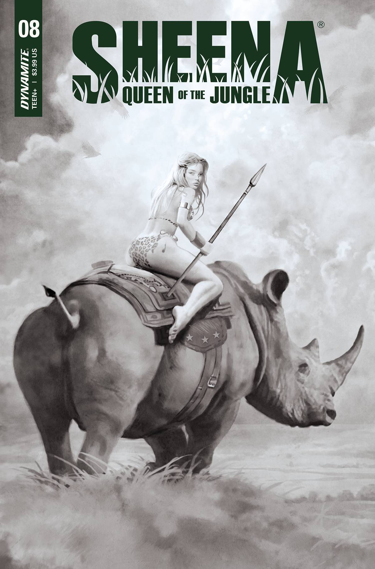 Sheena Queen Jungle #8 I 1:30 Arthur Suydam B&W Variant (08/10/2022) Dynamite - Golden Apple Comics
