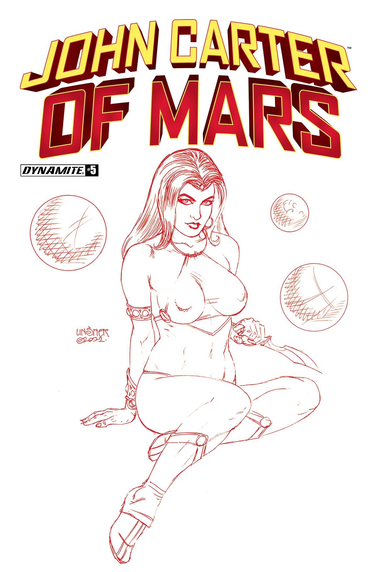 John Carter Of Mars #3 P 1:15 Joseph Michael Linsner Martian Red Virgin Variant (06/22/2022) Dynamite - Golden Apple Comics