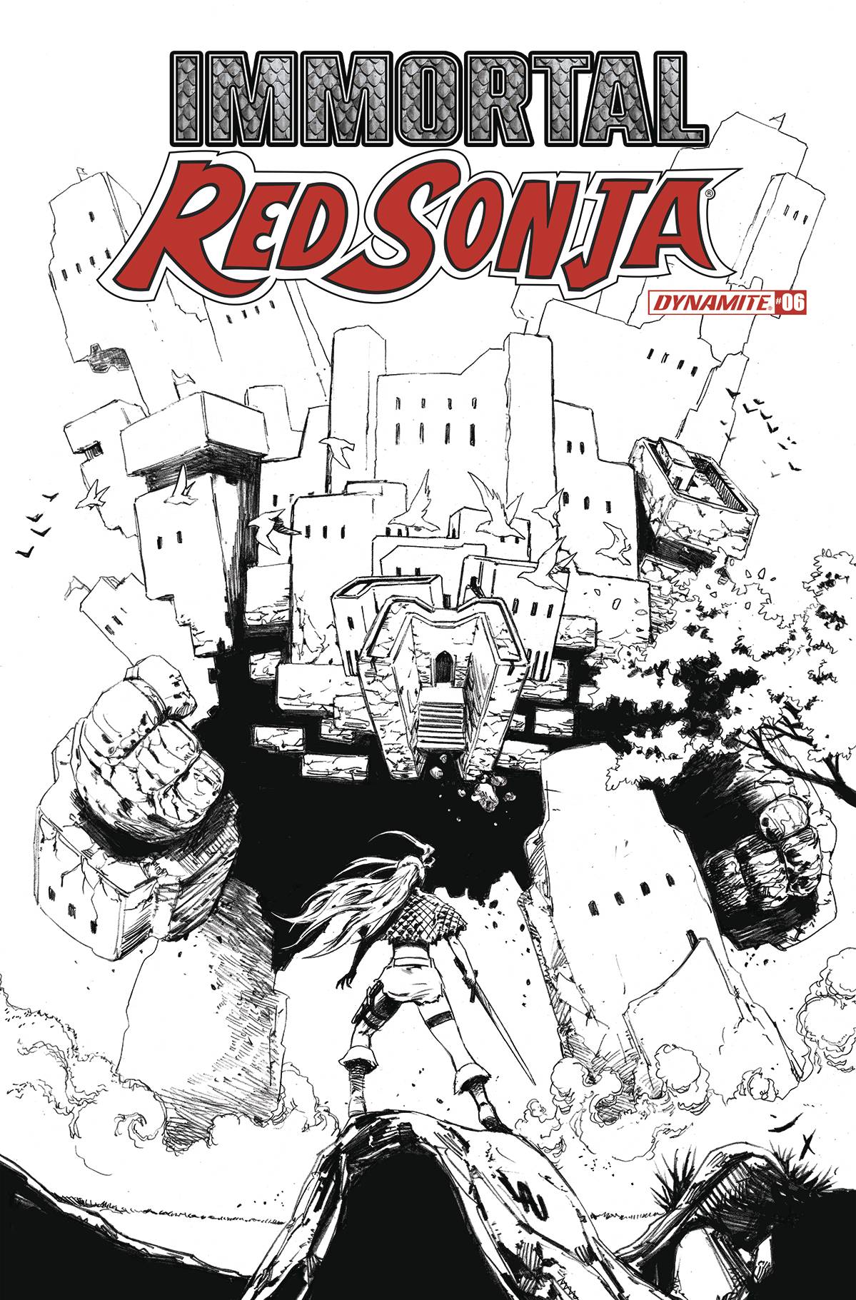 Immortal Red Sonja #6 O 1:7 Jonathan Lau BW FOC Variant (09/14/2022) Dynamite