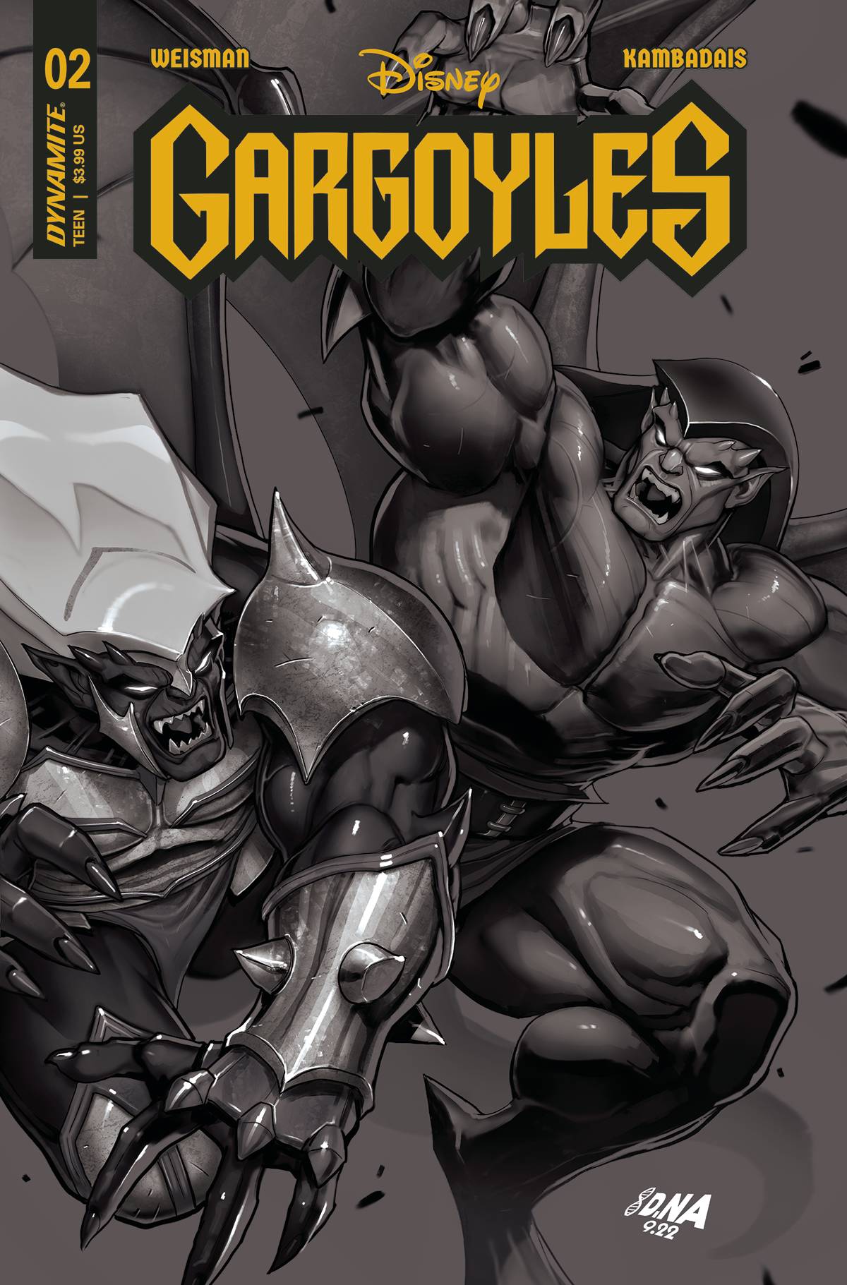Gargoyles #2 I 1:15 David Nakayama B&W Variant (01/18/2023) Dynamite
