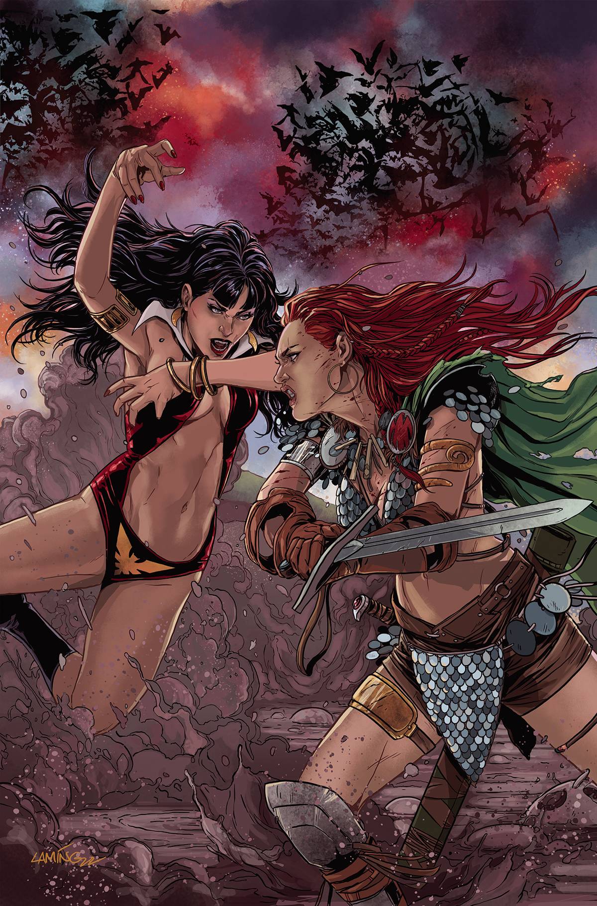 VAMPIRELLA VS RED SONJA #1 X 1:10 LAMING VIR Variant (11/02/2022) Dynamite