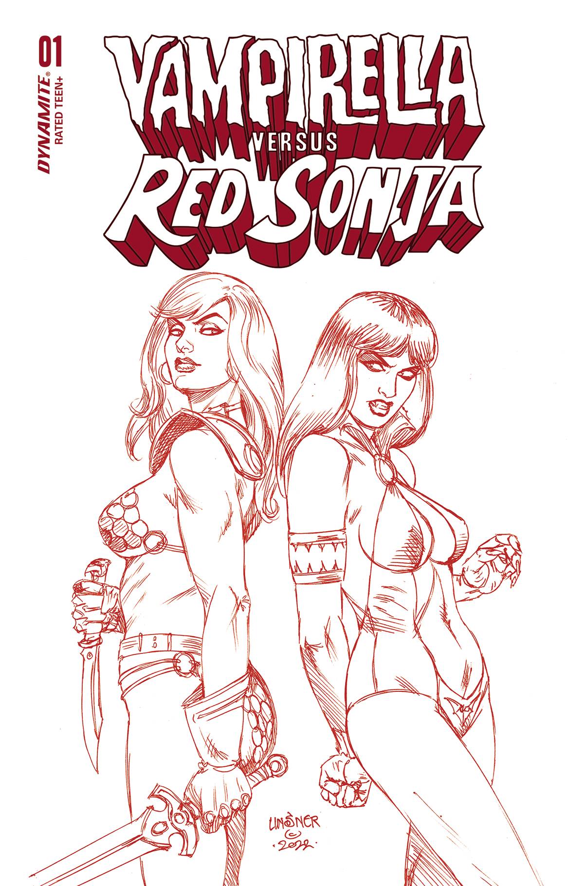 VAMPIRELLA VS RED SONJA #1 ZA FOC 1:11 LINSN Variant (11/02/2022) Dynamite