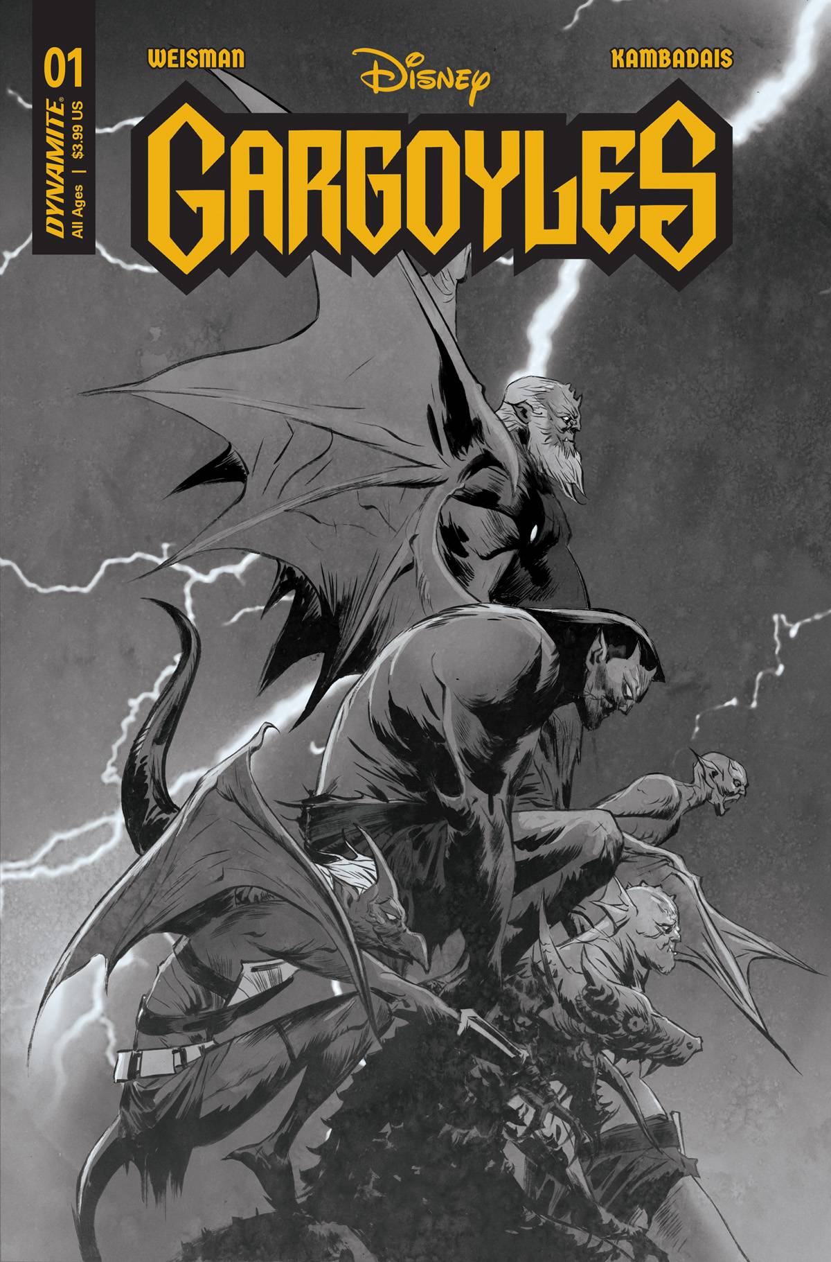 Gargoyles #1 Ze 1:10 Foc Jae Lee B&W Variant (12/07/2022) Dynamite