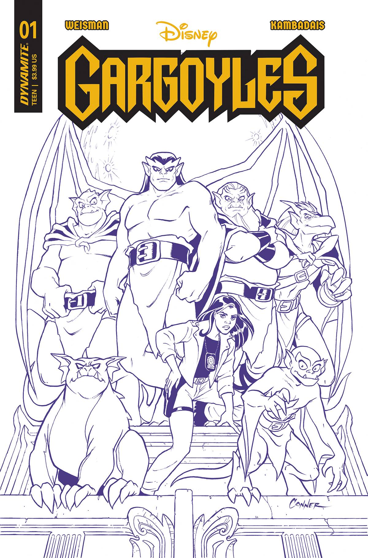 Gargoyles #1 Zi 1:10 Foc Amanda Conner Purple Line Art Variant (12/07/2022) Dynamite
