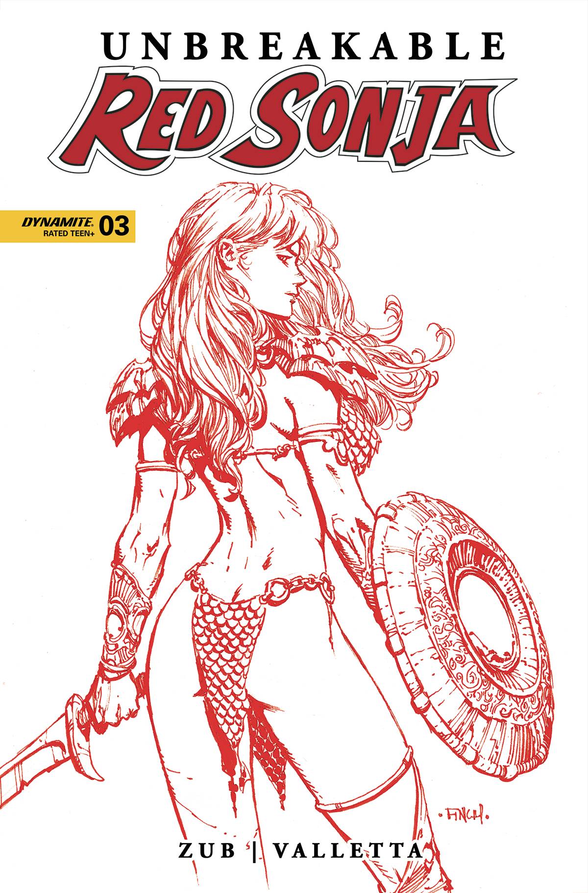 Unbreakable Red Sonja #3 U 1:10 David Finch Fiery Variant (12/21/2022) Dynamite