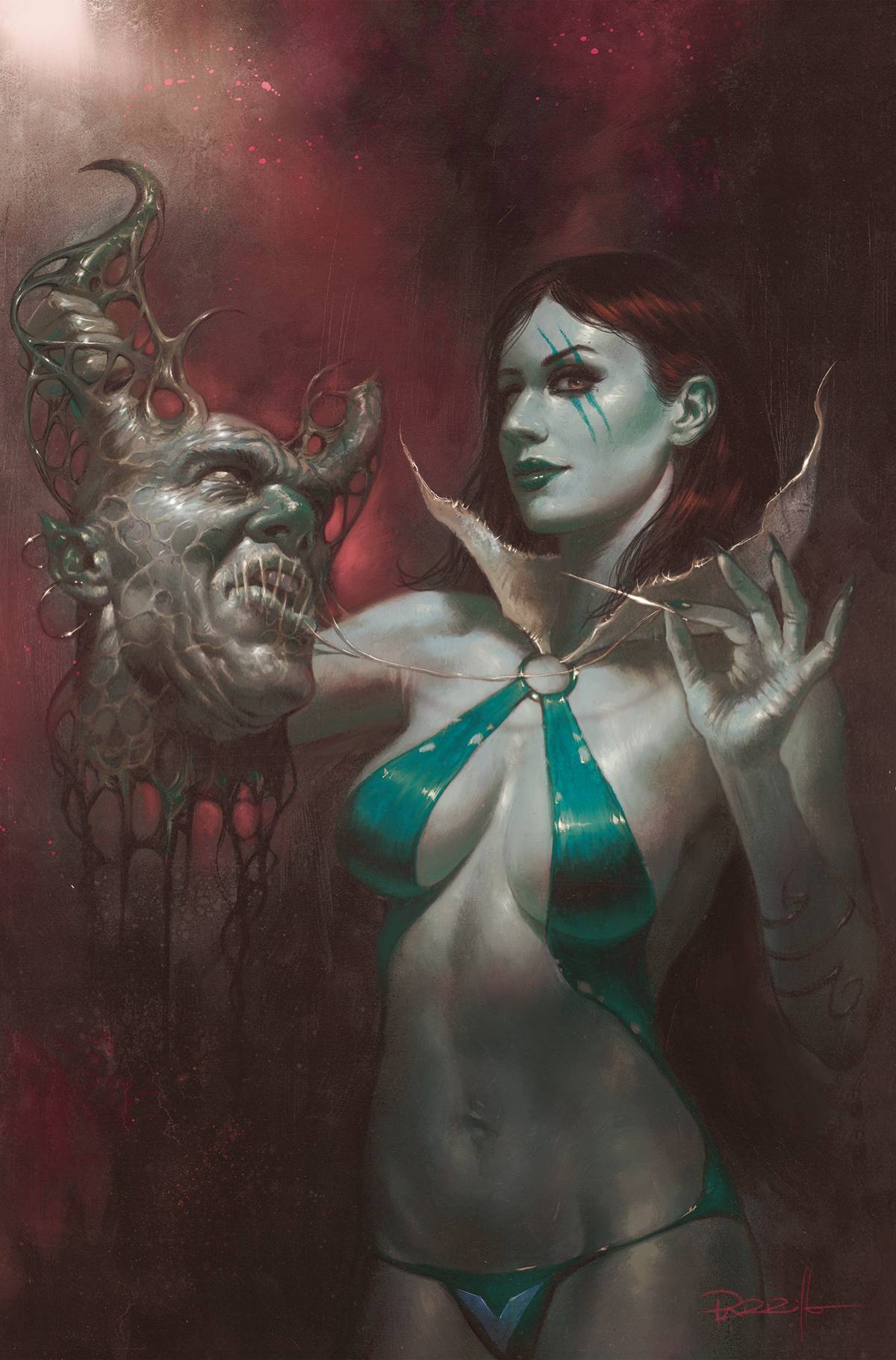 Vampirella Strikes #12 O 1:10 FOC Lucio Parrillo UV Virgin Variant (04/26/2023) Dynamite