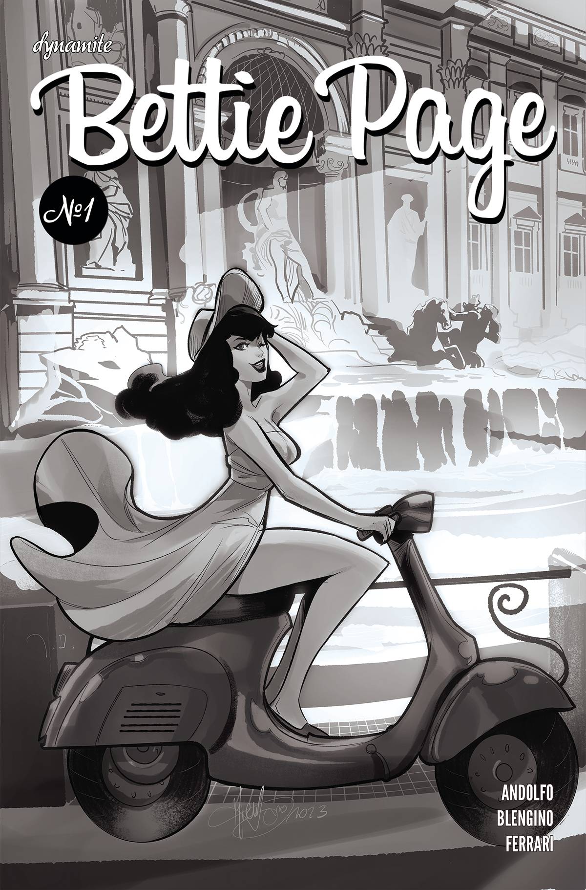 Bettie Page #1 U 1:7 Foc Andolfo B&W Variant (06/07/2023) Dynamite - Golden Apple Comics