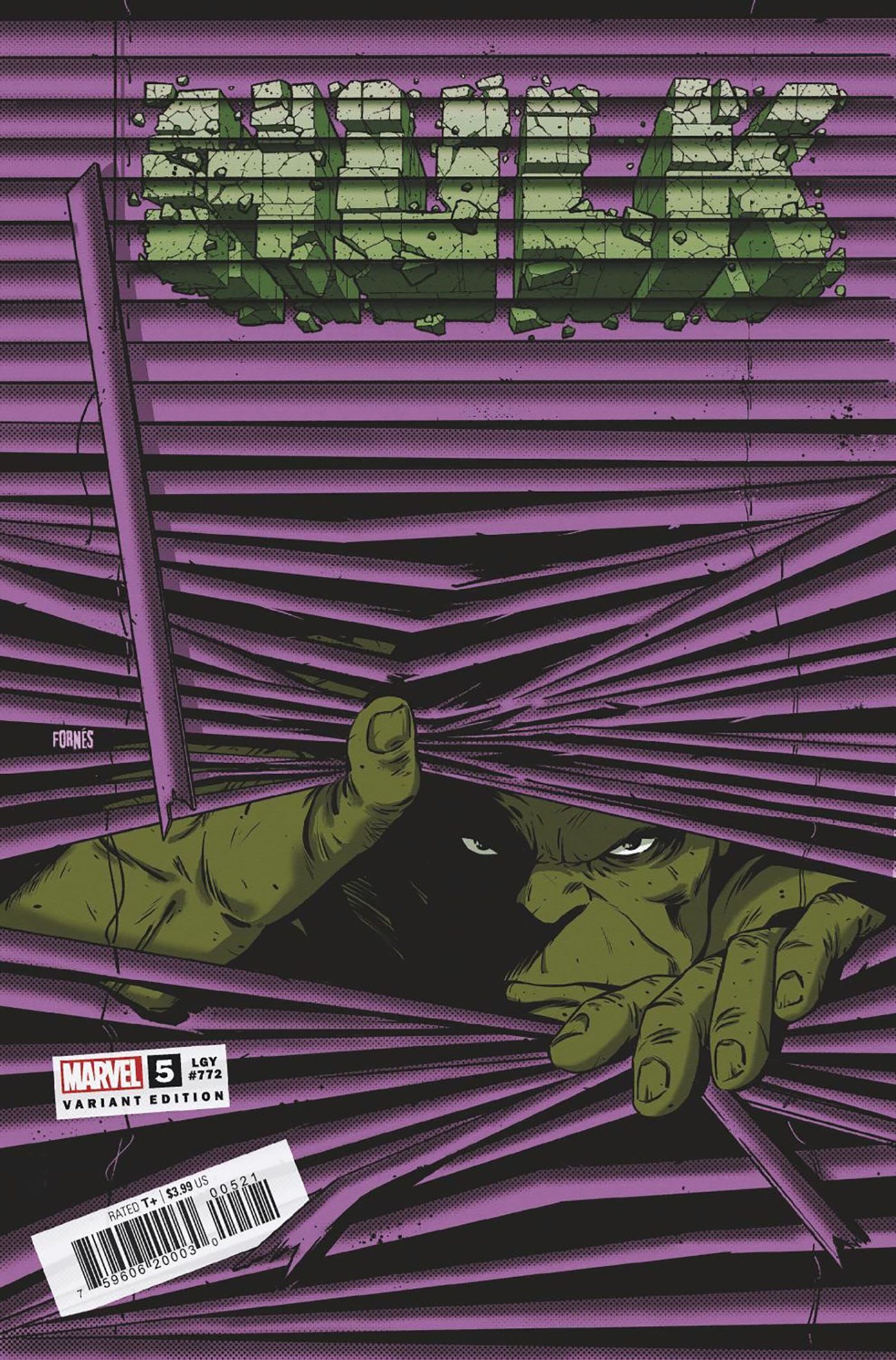 Hulk #5 C Jorge Fornes Window Shades Variant (03/30/2022) Marvel - Golden Apple Comics