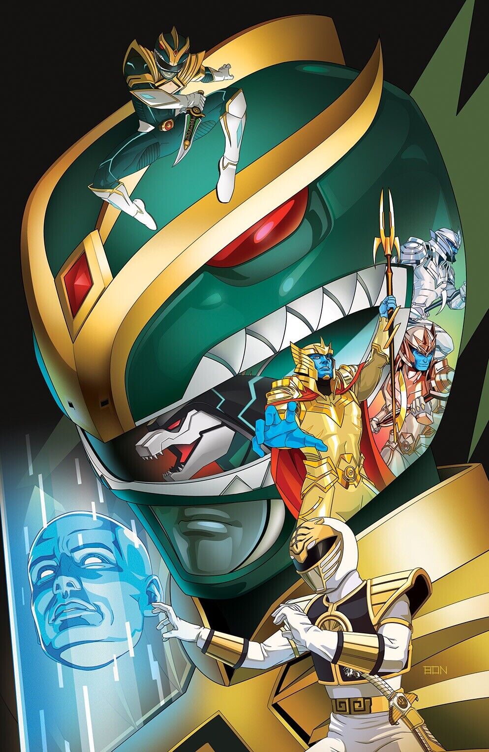 MIGHTY MORPHIN #4 BOOM 2021 BON BERNARDO VIRGIN Green Power Ranger VARIANT