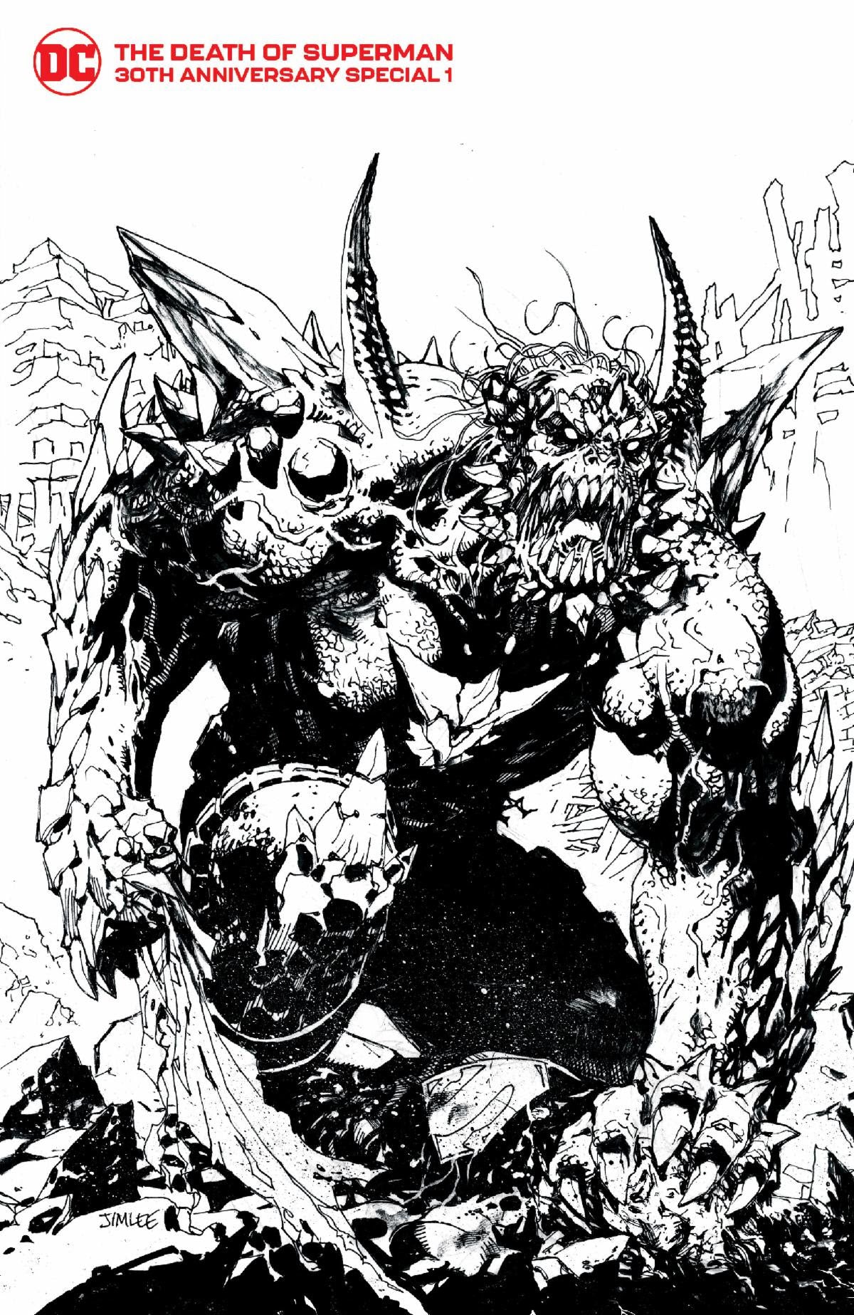 Death Of Superman 30th Anniversary Special 1 H 1:50 Jim Lee B&W Variant (11/08/2022) Dc - Golden Apple Comics