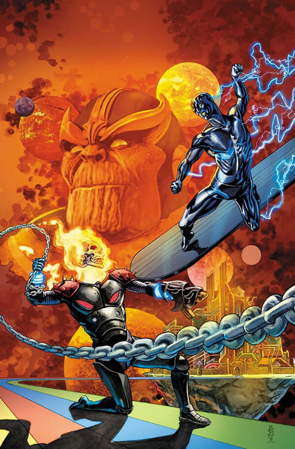 Thanos 17 J.G. Jones Silver Surfer 4 Homage Variant Golden Apple Comics Cosmic Ghost Rider