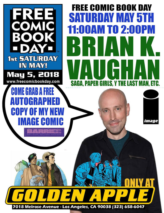 Brian K. Vaughan is Coming to Free Comic Book Day!