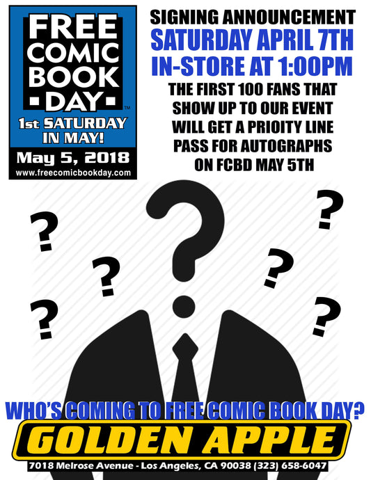Saturday 1pm: Free Comic Day Guest Announcement!!