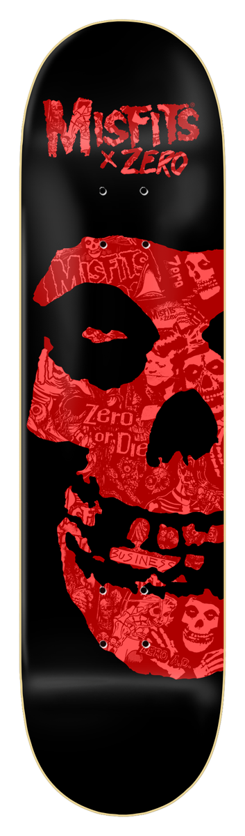 ZERO X MISFITS "COLLAGE RED" 8.25" SKATEBOARD DECK