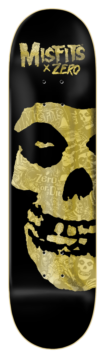 ZERO X MISFITS "COLLAGE GOLD " 8.25" SKATEBOARD DECK