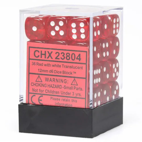 Chessex: D6  Translucent Dice sets - 12mm