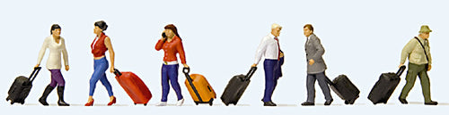 Preiser 10640 HO Scale Walking Travelers w/Rolling Suitcases - Golden Apple Comics