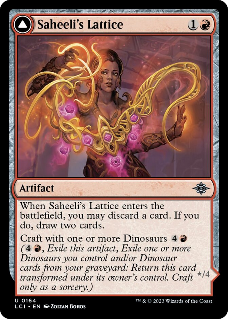 Saheeli's Lattice // Mastercraft Raptor (LCI-164) - The Lost Caverns of Ixalan Foil