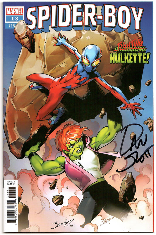 Spider-Boy #13 F Mark Bagley 1st Appearance Hulkette (11/27/2024) Marvel SIGNED Dan Slott