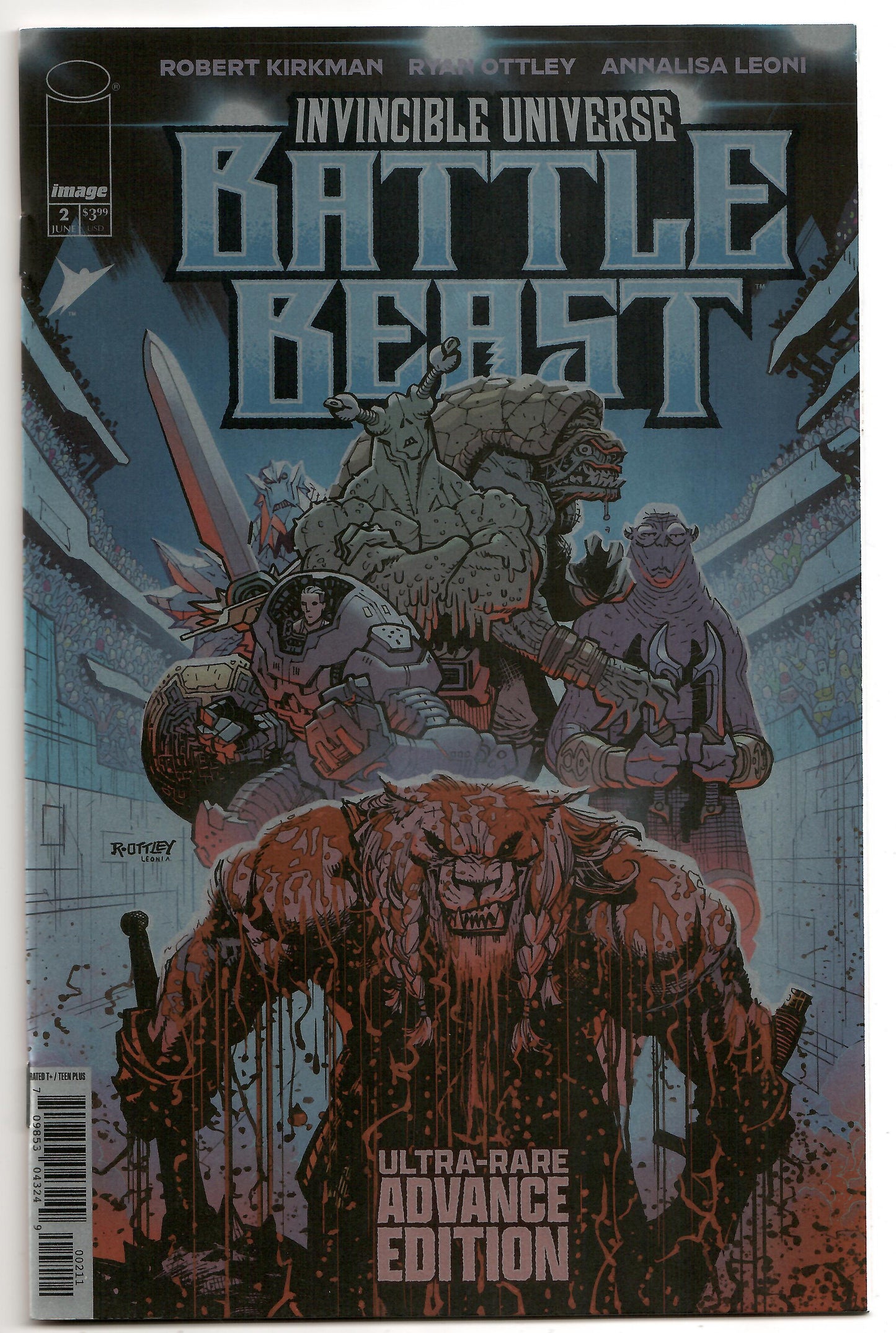 Invincible Universe Battle Beast #2 2025 Image NM 9.4 Ryan Ottley Blind Bag Advance Foil Variant
