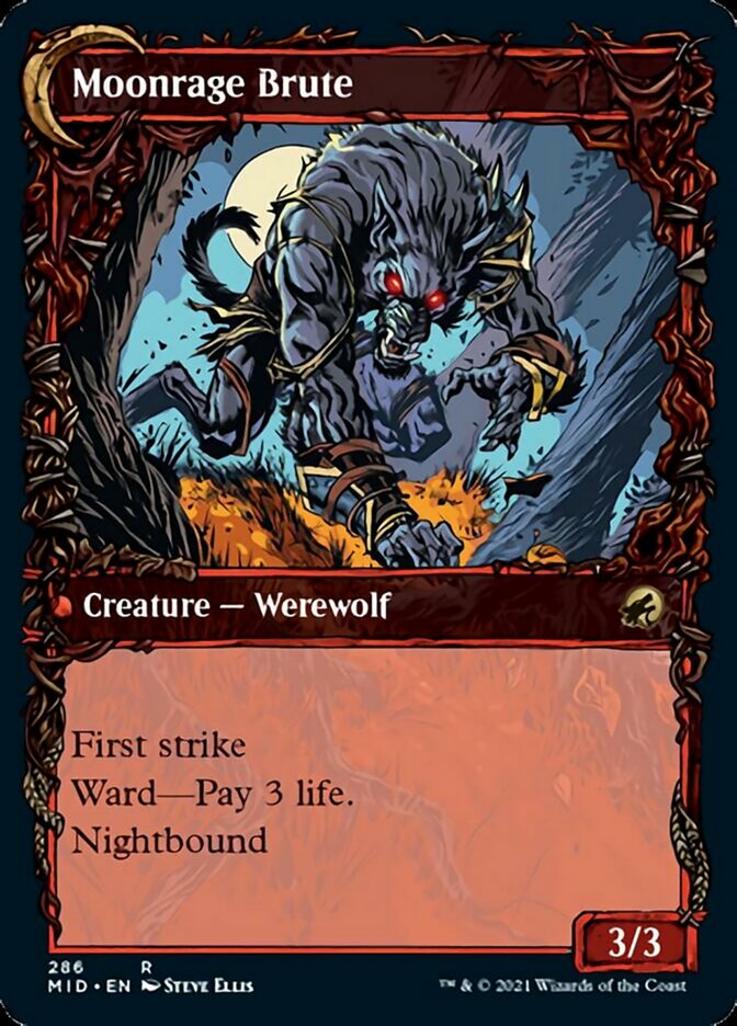 Brutal Cathar // Moonrage Brute (MID-286) - Innistrad: Midnight Hunt: (Showcase, Double Faced Transform) Foil