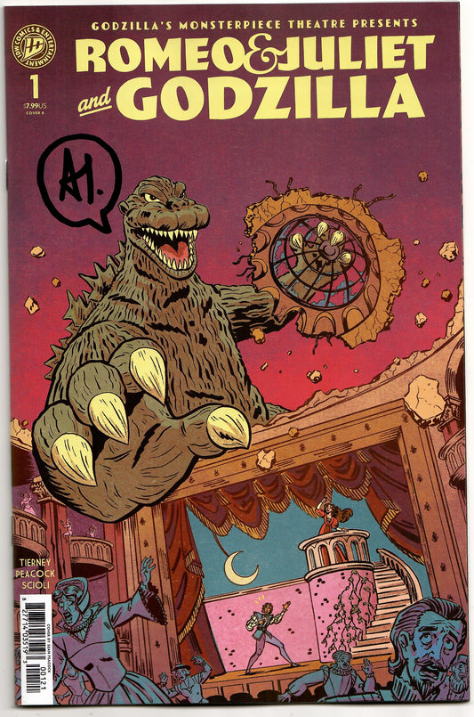 Godzillas Monsterpiece Theatre Presents Romeo & Juliet & Godzilla B Peacock SIGNED Adam Tierney (04/08/2026) Idw - Golden Apple Comics
