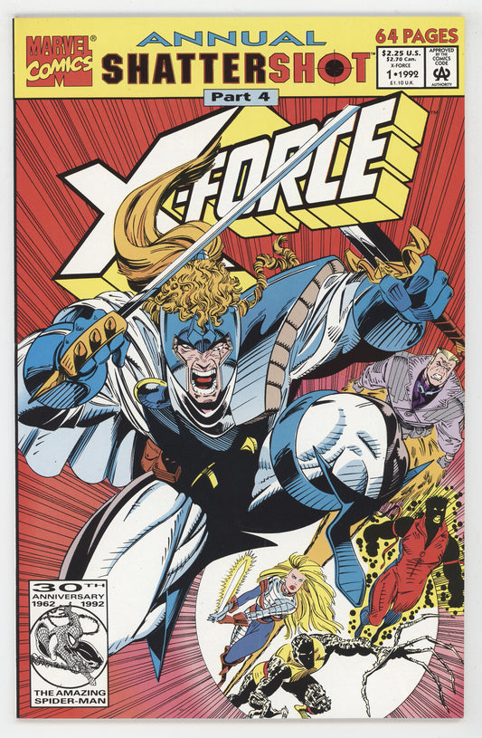 X-Force Annual 1 Marvel 1992 NM Shattershot 4 Shatterstar Cable Greg Capullo