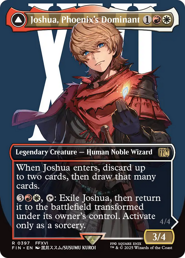 Joshua, Phoenix's Dominant // Phoenix, Warden of Fire (FIN-397) - FINAL FANTASY: (enchantment) (Borderless) Foil