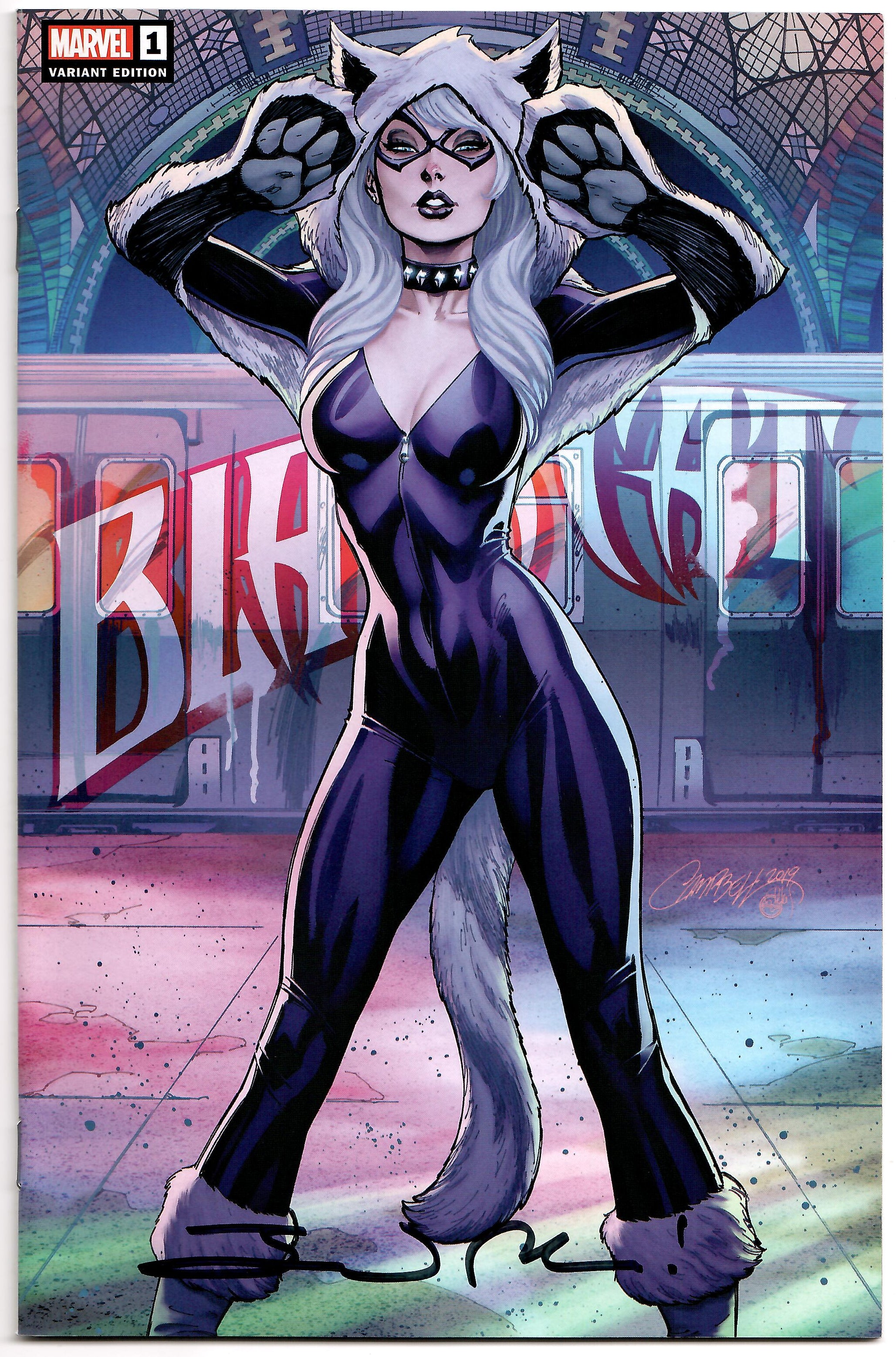 BLACK CAT #1 Marvel 2019 J Scott Campbell Subway Trade Variant