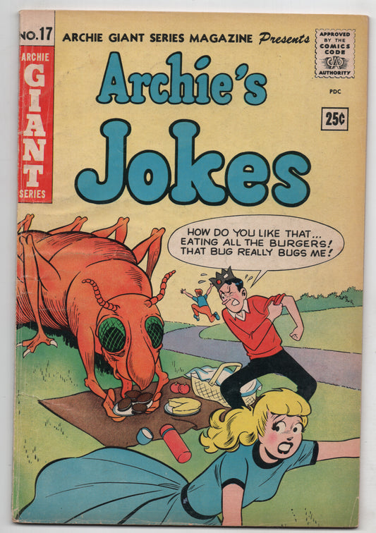 Archie Giant Series 17 1962 VG Jokes Betty Jughead Giant Bug Picnic Burgers