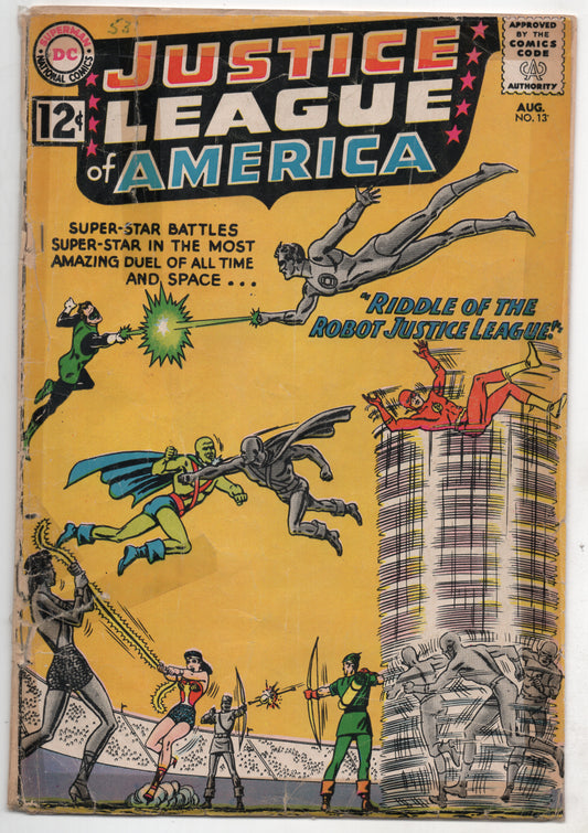 Justice League Of America 13 DC 1962 FR GD Flash Green Lantern Arrow Wonder Woman