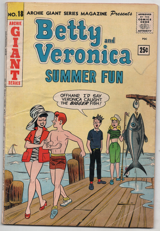 Archie Giant Series 18 1962 VG Betty Veronica Summer Fun Swimsuit Bikini Big Fish