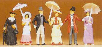 Preiser 12139 HO Scale 1900s Figures -- Passers-By pkg(6)
