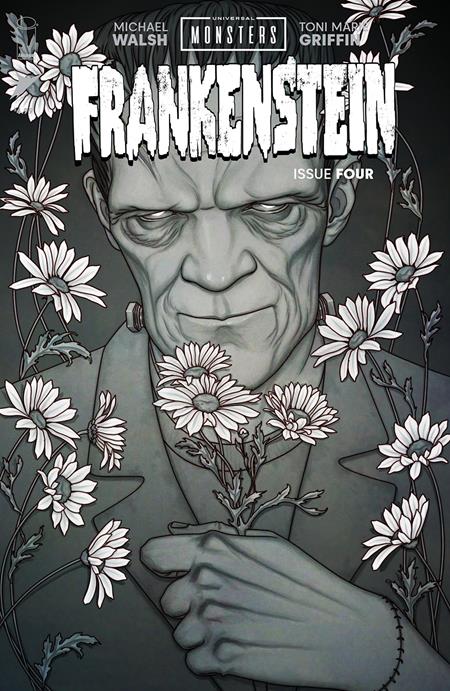 Universal Monsters Frankenstein #4 (Of 4) D 1:25 Jenny Frison Classic Horror B&W Variant (11/27/2024) Image