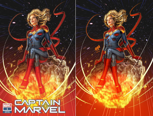 CAPTAIN MARVEL #1 SSCO DAVID NAKAYAMA VARIANT TRADE DRESS & VIRGIN SET 2019