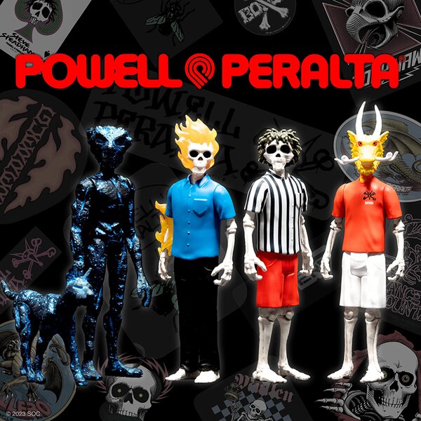 Super7 x Powell Peralta Steve Caballero, Lance Mountain, Steve Steadham & Tommy Guerrero Figures