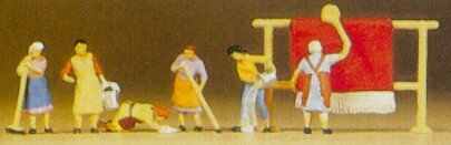 Preiser 79051 N Scale People Working -- Housewives w/Cleaning Accessories pkg(6) - Golden Apple Comics