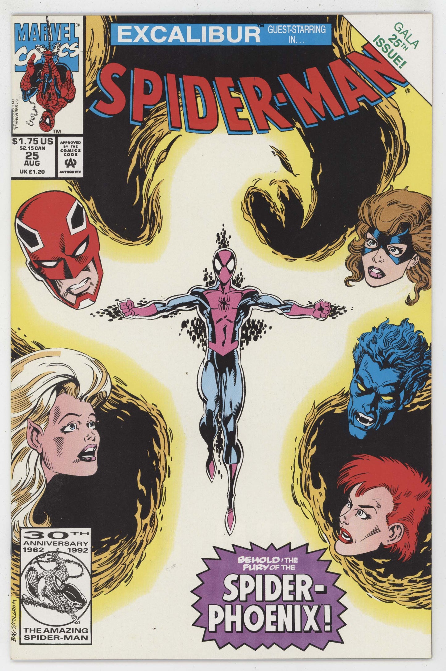 Spider-Man 25 Marvel 1992 NM Excalibur Spider-Phoenix Kitty Pryde Nightcrawler