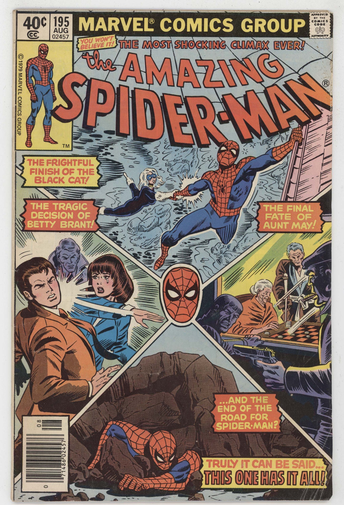 Amazing Spider-Man 195 Marvel 1979 FN 2nd Black Cat Keith Pollad Marv Wolfman