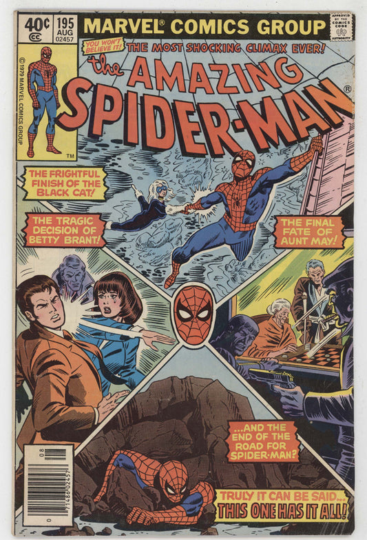 Amazing Spider-Man 195 Marvel 1979 FN 2nd Black Cat Keith Pollad Marv Wolfman