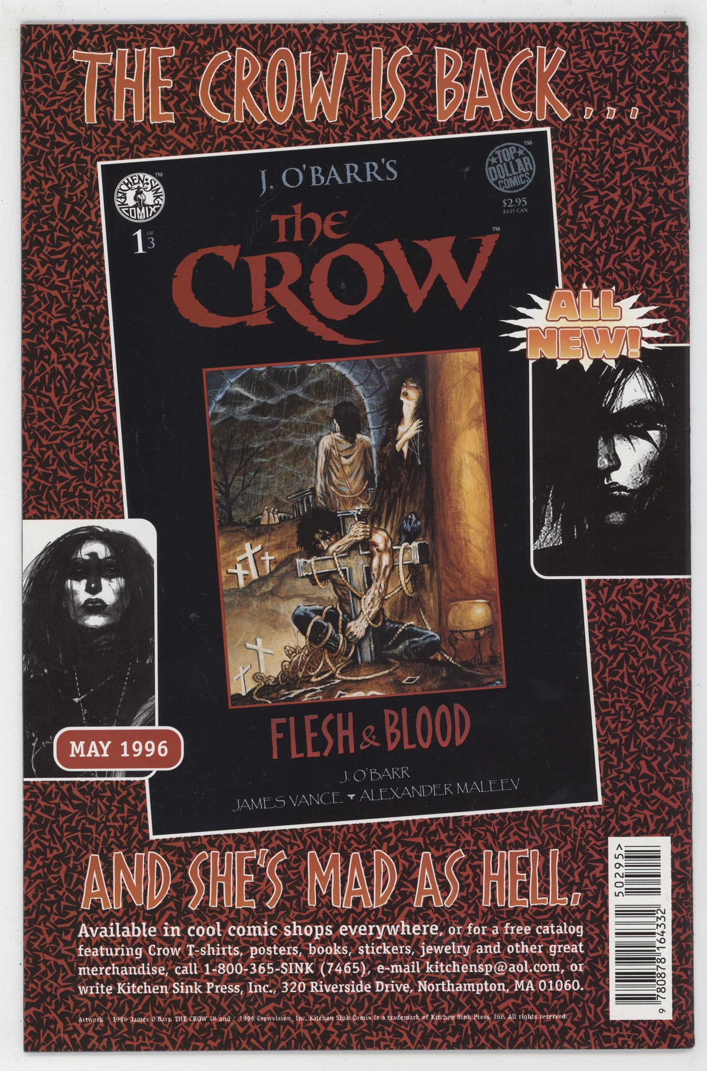 Crow Dead Time 3 Kitchen Sink 1996 VG James O'Barr Alex Maleev