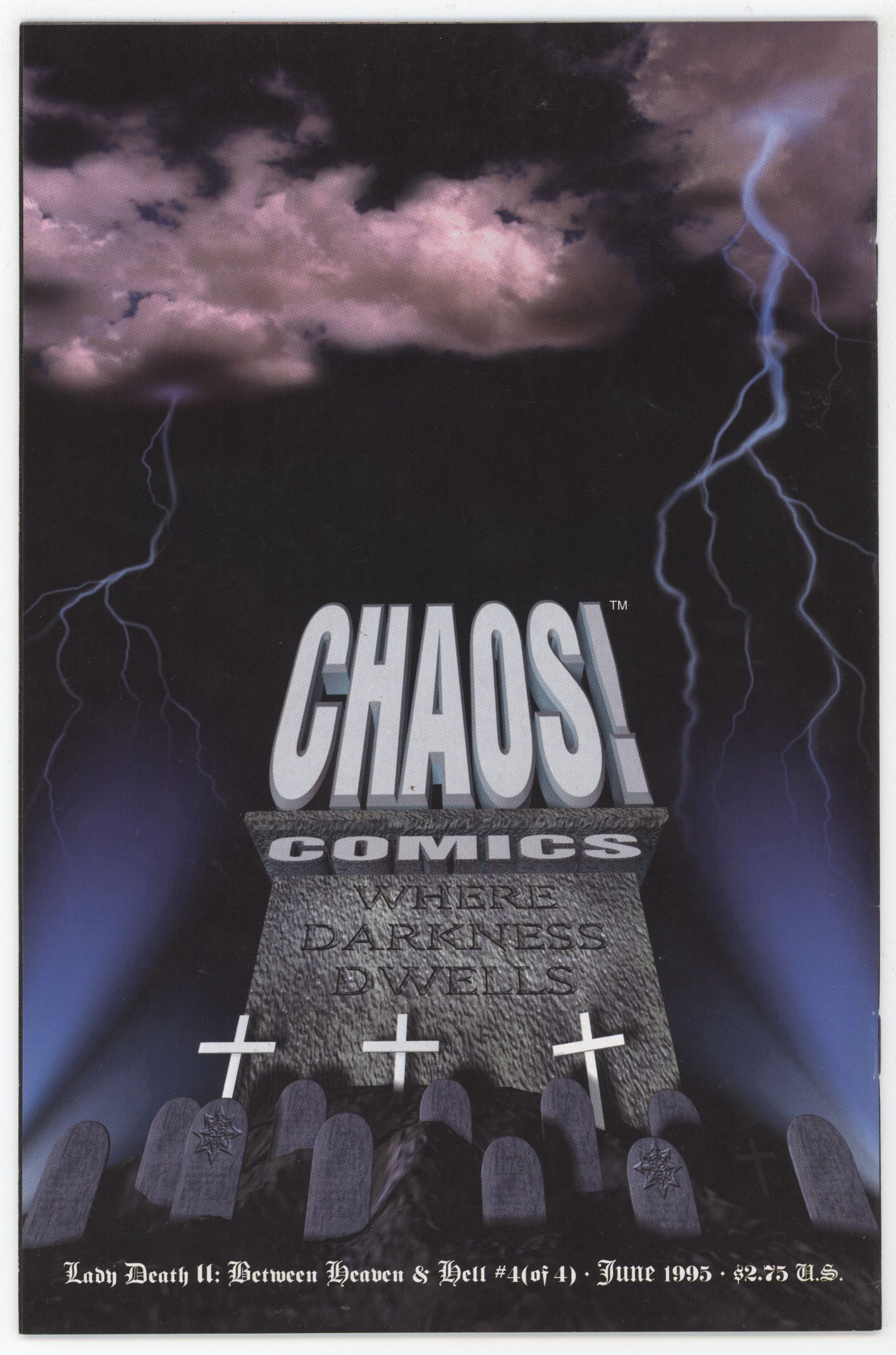 Lady Death Between Heaven And Hell 4 B Chaos 1995 VF NM Steven Hughes