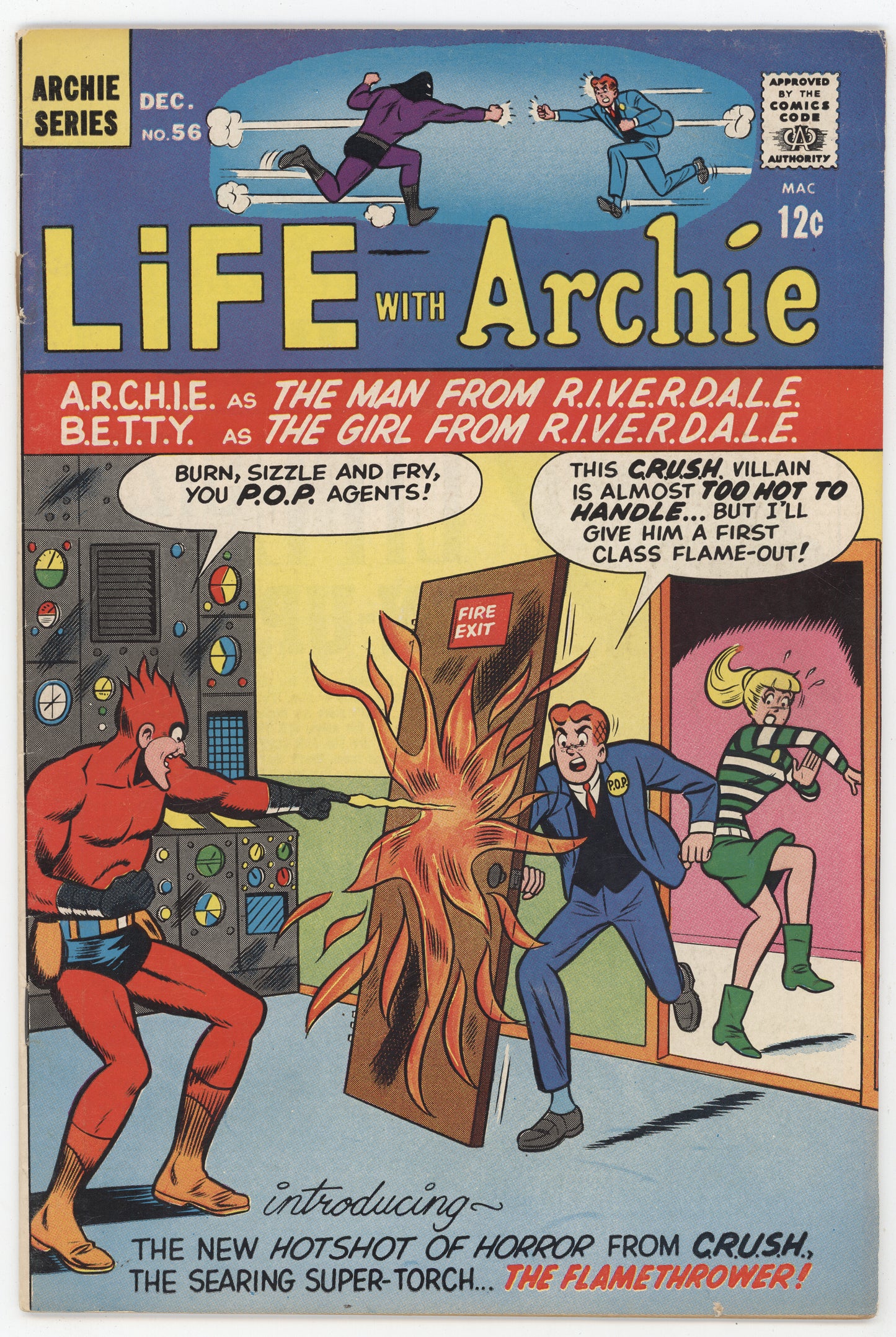 Life With Archie 56 Archie 1966 GD VG Betty Veronica Jughead Secret Ag ...