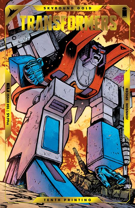 Transformers #1 10th Print B Daniel Warren Johnson Starscream Gold Foil Variant (12/18/2024) Image