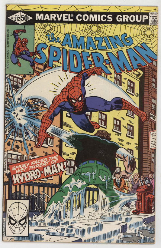 Amazing Spider-Man 212 Marvel 1980 VG FN 1st Hydro Man John Romita Jr - Golden Apple Comics
