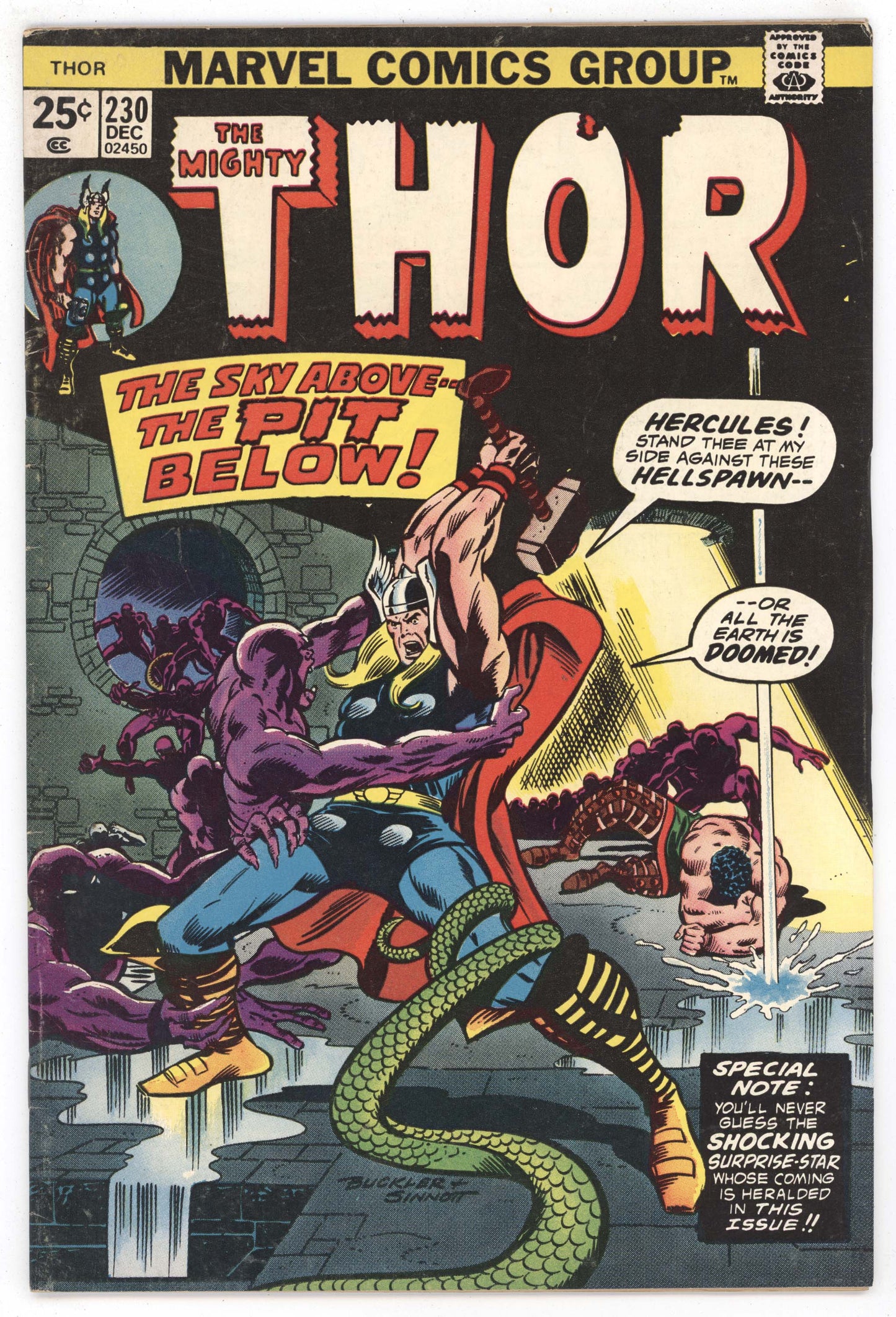 Mighty Thor 230 Marvel 1974 VF Rich Buckler Hercules Iron Man