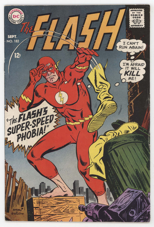 Flash 182 DC 1968 FN VF Ross Andru Super Speed Phobia Feet Abra Kadabra