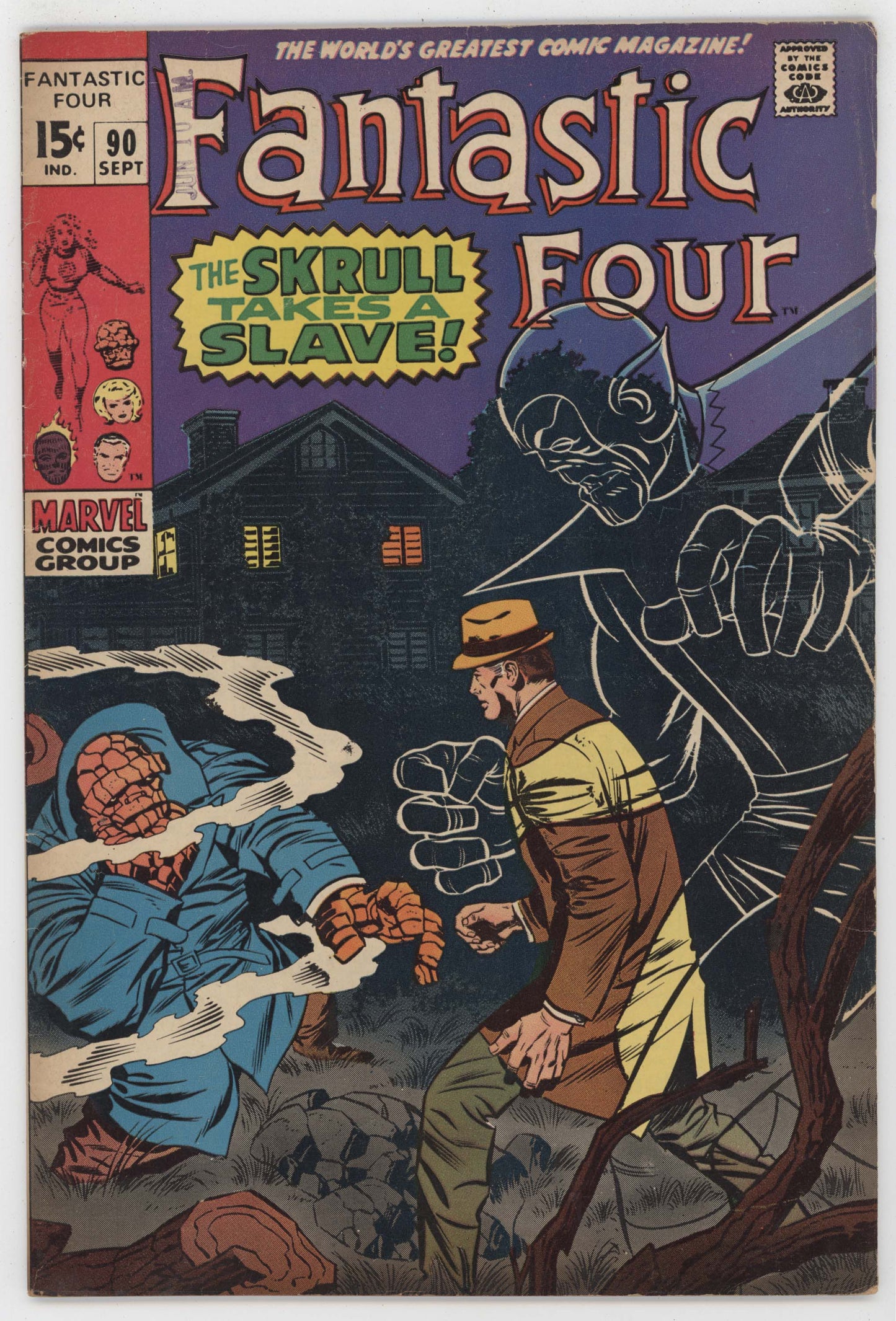 Fantastic Four 90 Marvel 1969 FN Skrulls Mole Man Jack Kirby Stan Lee