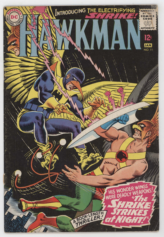 Hawkman 11 DC 1966 VG Murphy Anderson Gardner Fox Hawkgirl 1st Shrike